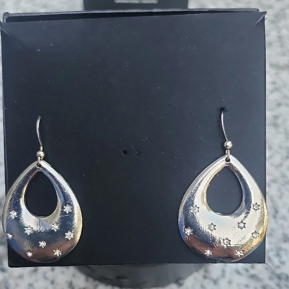 INC International Concepts Silver Teardrop Earrings